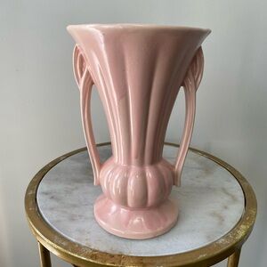 Vintage McCoy 80s Aesthetic pottery MCM pink vase